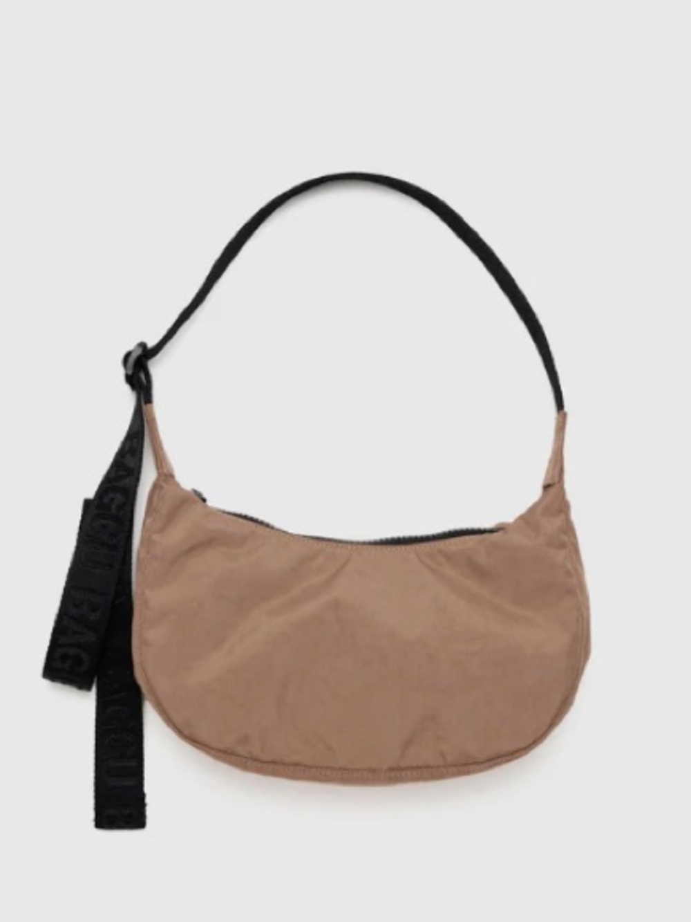 NWOT BAGGU Small Nylon Crescent Bag - Cocoa